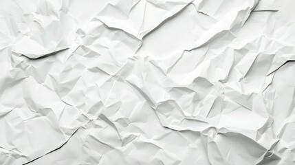 Obraz premium A close up image of heavily crumpled white paper