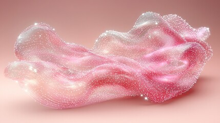 Blush abstract form with sparkling lights, subtle curves, and pink hues