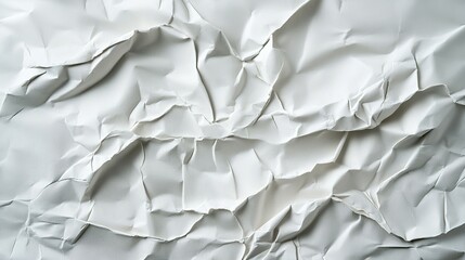 Obraz premium Crumpled and wrinkled white paper surface providing texture and detail