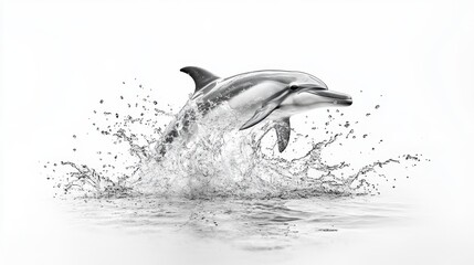 Obraz premium Playful dolphin leaping with water splash