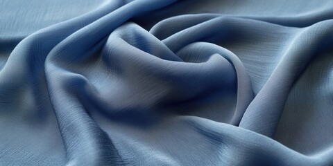 Obraz premium Luxurious deep blue silk fabric with waves