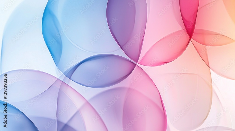 Poster soft colorful waves with transparent overlays for background use