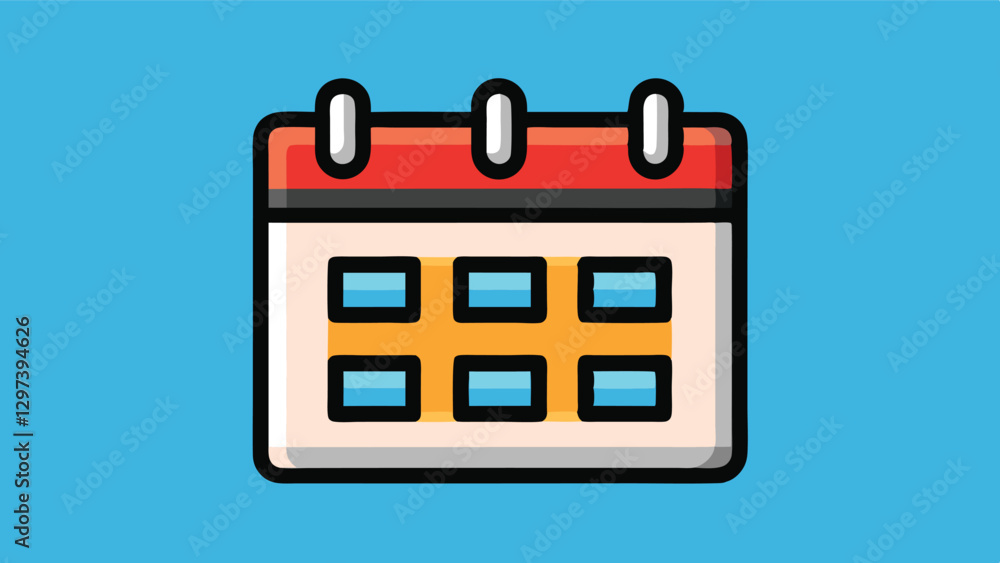 Leinwandbilder illustration of a colorful calendar with monthly layout designed in vector style on a bright backgro