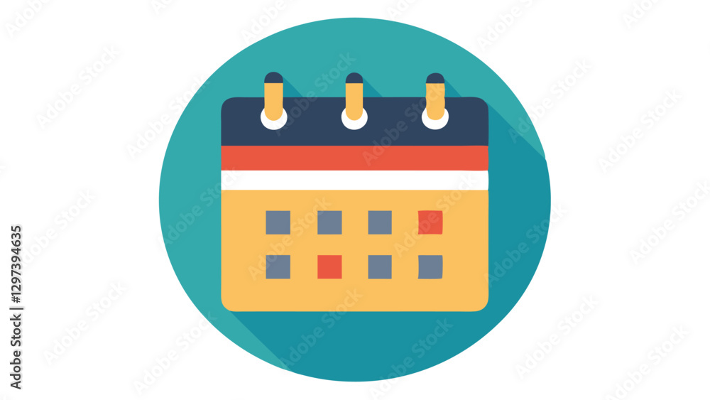 Leinwandbilder illustration of a colorful calendar with monthly layout designed in vector style on a bright backgro