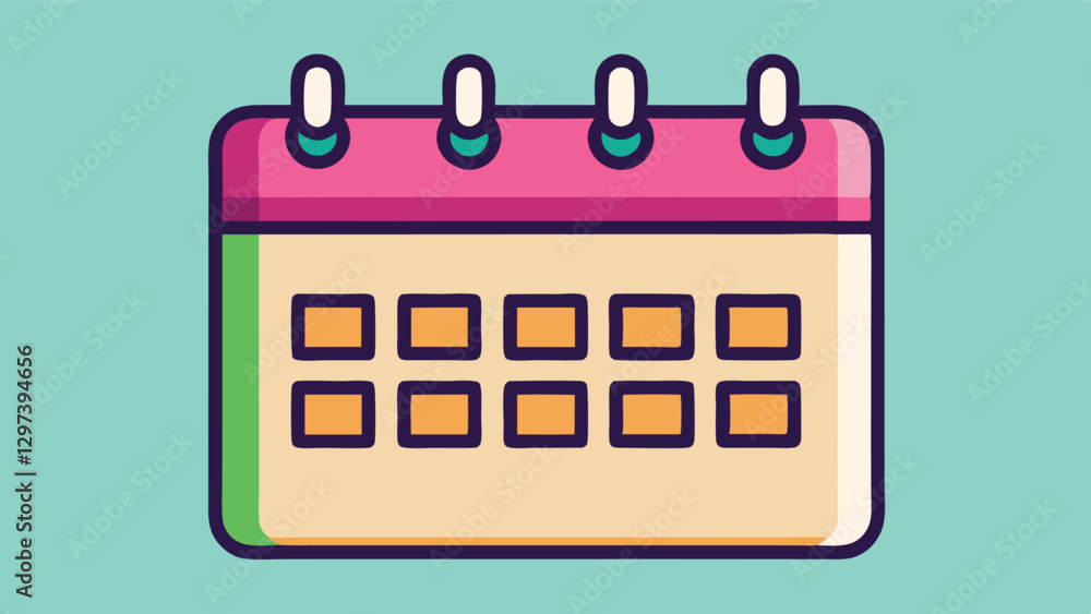 Leinwandbilder illustration of a colorful calendar with monthly layout designed in vector style on a bright backgro