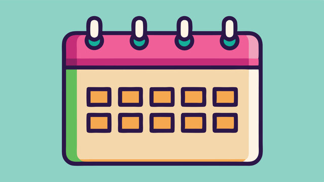 Illustration of a colorful calendar with monthly layout designed in vector style on a bright background