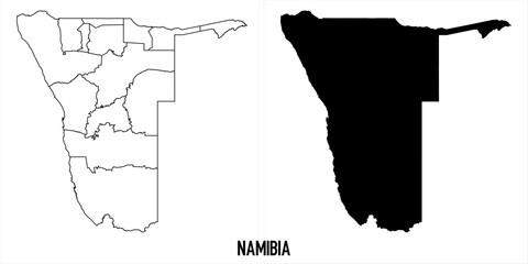 High detailed vector map - namibia