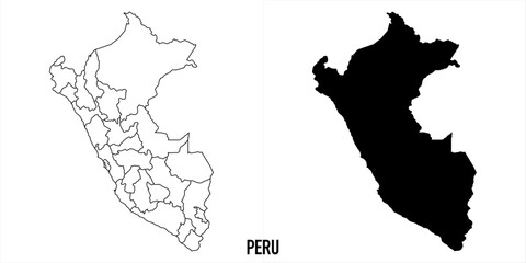 High detailed vector map - peru