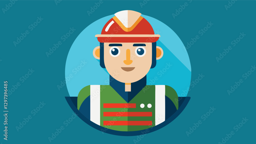 Poster vector illustration of a stylized character wearing a headband and surrounded by geometric shapes, s