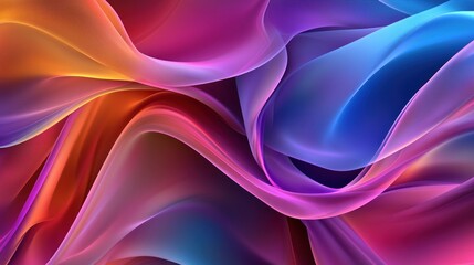 Obraz premium Colorful abstract waves flowing seamlessly, creating a vibrant and dynamic visual experience