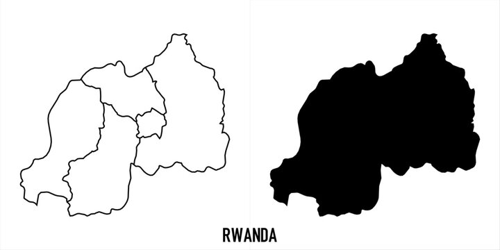 High detailed vector map - rwanda