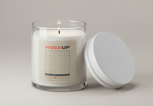 Glass Candle Label Mockup