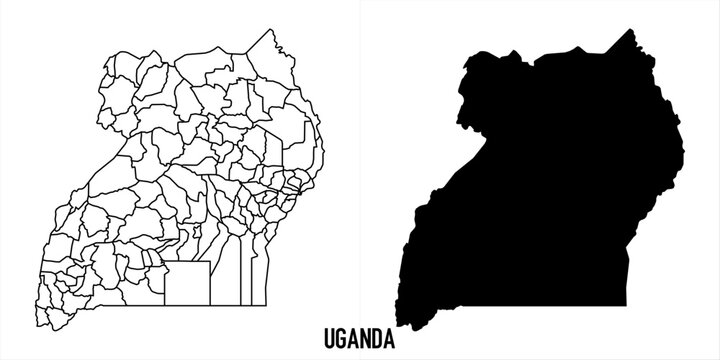 High detailed vector map - uganda