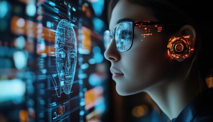 A customer service representative using AI tools to assist a client via chat, Customer service, Modern and efficient