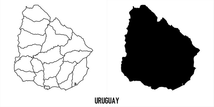 High detailed vector map - uruguay