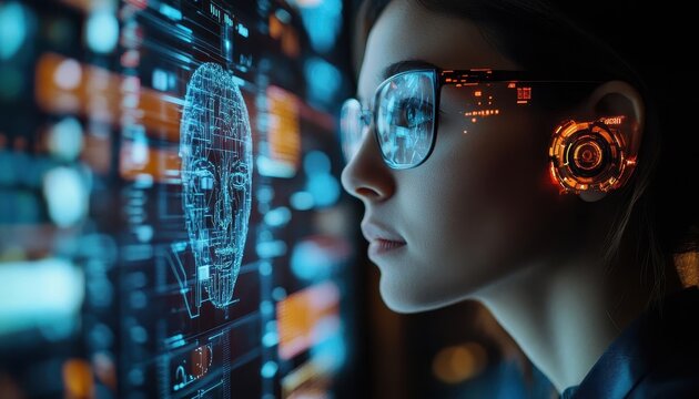 A customer service representative using AI tools to assist a client via chat, Customer service, Modern and efficient