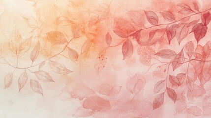 Fototapeta premium Delicate watercolor abstract with floral elements
