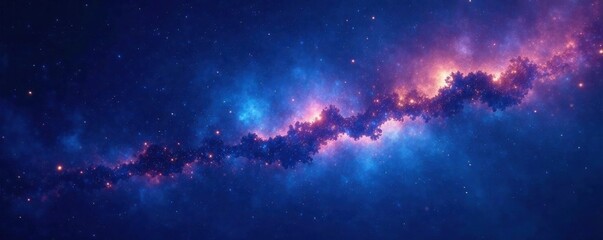 Naklejka premium Ethereal glow of stars against deep blue background, blue, celestial