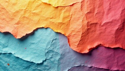 Folded and creased paper surface with random tears , folded, crumpled