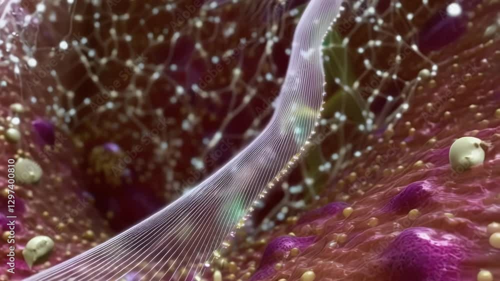 Aufkleber microscopic nanorobots navigating through human body, precisely targeting and repairing damaged cell