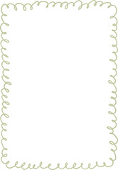 Cute empty decorative whimsical frame in coquette style, scalloped border, blob shape, hand drawn line art illustration