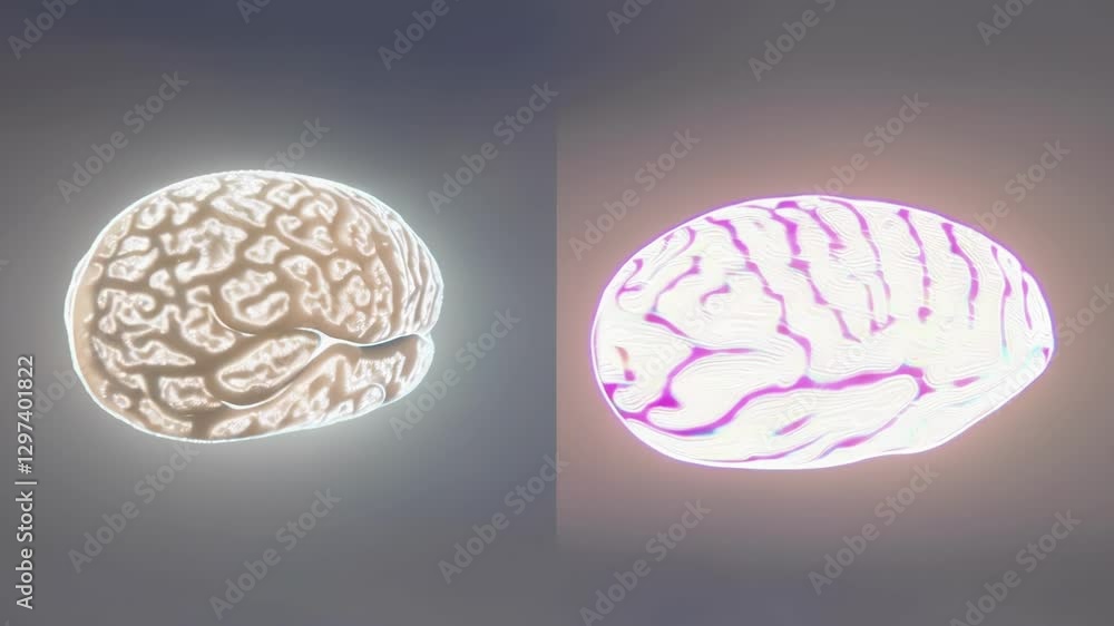 Fototapete Neural activity visualization revealing dynamic color transitions across interconnected neural pathways, representing complex brain function for advanced scientific and medical research exploration