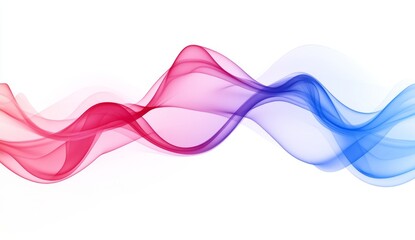 Abstract red and blue wavy lines on white background