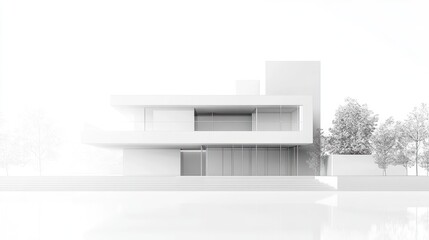 Modern House Exterior Design; 3D Render; Architectural Concept