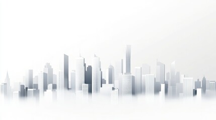 Fototapeta premium City skyline architectural illustration, urban design, 3D rendering, background use