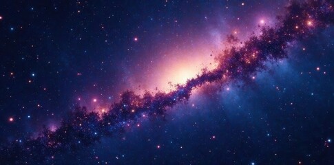 Obraz premium Shiny stars in the dark of space with a stunning galaxy backdrop, nebulas, cosmic background