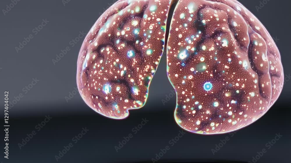 Fototapete Neural network visualization revealing intricate brain connections, highlighting dynamic neural pathways and cognitive processes against shadowy digital background