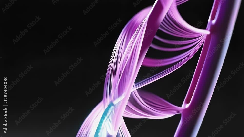 Poster Microscopic nanobot precisely targeting damaged dna double helix, strategically repairing genetic structures through advanced bioengineering and potential health enhancement
