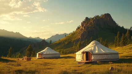 Viviendo la TradiciÃƒÂ³n: Carpas yurtas en un paisaje montaÃƒÂ±oso de Mongolia, un encuentro con la cultura nÃƒÂ³mada
