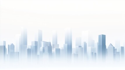 Fototapeta premium Abstract city skyline, hazy, urban, architectural, digital art, background, design, illustration