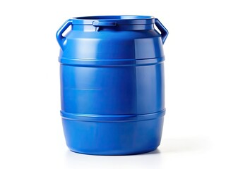Sleek silhouette: small blue plastic barrel, perfect for liquid storage. Shop now!