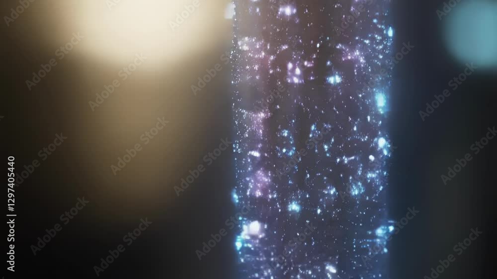 Aufkleber Luminous glowing particles streaming through intricate neural pathways, representing advanced medical technology and complex data processing within human brain structures