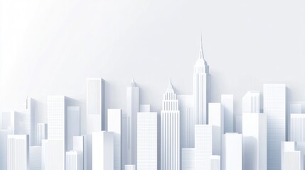 Obraz premium Abstract paper city skyline, modern urban scene, background image