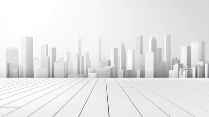 Fototapeta premium Empty city platform background, modern, digital, city view, presentation, mockup, design, display