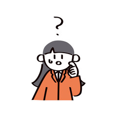 疑問を抱くビジネスウーマンのイラスト