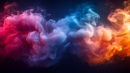 Abstract Colorful Swirling Smoke Design