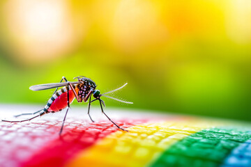 Detailed Electron Microscopy Image of a Full Body Mosquito Highlighting Intricate Features