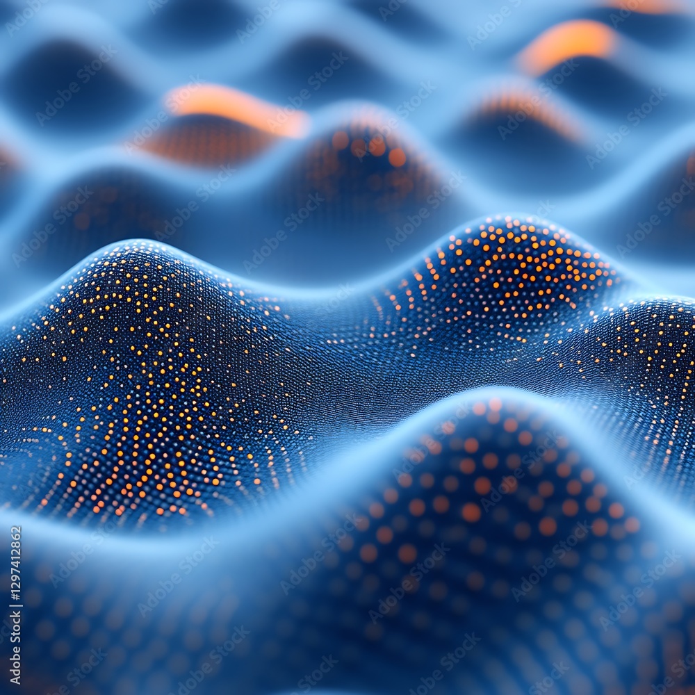 Aufkleber abstract digital landscape of interconnected data points