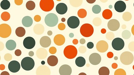 Nostalgic Polka Dot Pattern in Warm Earth Tones - Retro-Inspired 2D Flat Illustration