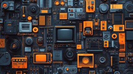 Fototapeta premium Minimalistic Patterned Visual Representation Design