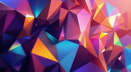 Abstract polygonal shapes, vibrant colors, digital art, background