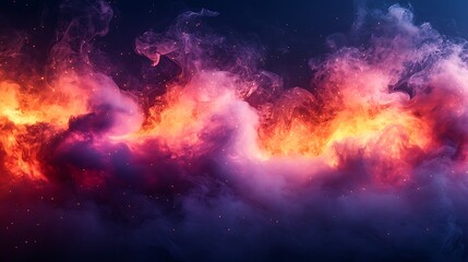 Fototapeta premium Abstract fiery smoke swirls and glowing embers