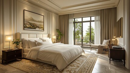 Roomy Bedchamber Interior Design for Hotels