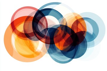 Obraz premium Unique arrangement of black, white, and red circular bands lying on a light surface during a creative workshop or design session