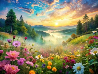 Surreal botanical art: Dreamlike double exposure floral photography captures fantastical flower blooms.