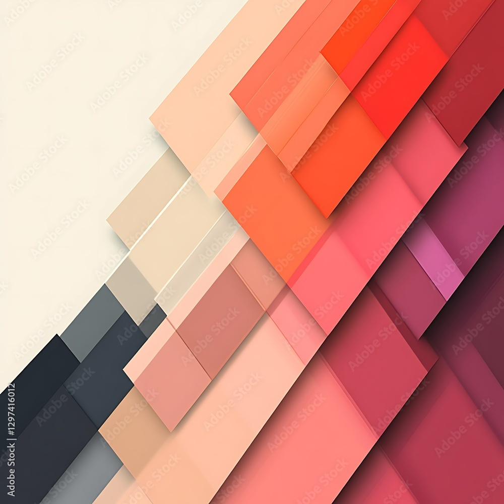Poster abstract geometric shapes in overlapping squares
